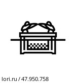 ark of the covenant line icon vector illustration. Стоковая иллюстрация, иллюстратор Vectorwin / Фотобанк Лори