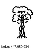 strangler fig jungle amazon line icon vector illustration. Стоковая иллюстрация, иллюстратор Vectorwin / Фотобанк Лори