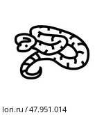 boa constrictor animal snake line icon vector illustration. Стоковая иллюстрация, иллюстратор Vectorwin / Фотобанк Лори