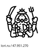 kali god indian line icon vector illustration. Стоковая иллюстрация, иллюстратор Vectorwin / Фотобанк Лори