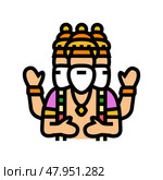 brahma god indian color icon vector illustration. Стоковая иллюстрация, иллюстратор Vectorwin / Фотобанк Лори