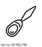 needle threader embroidery hobby line icon vector illustration. Стоковая иллюстрация, иллюстратор Vectorwin / Фотобанк Лори