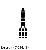 launch vehicle aeronautical engineer glyph icon vector illustration. Стоковая иллюстрация, иллюстратор Vectorwin / Фотобанк Лори