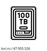 100 terabyte hard drive future technology line icon vector illustration. Стоковая иллюстрация, иллюстратор Vectorwin / Фотобанк Лори