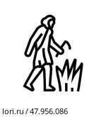 agricultural revolution human evolution line icon vector illustration. Стоковая иллюстрация, иллюстратор Vectorwin / Фотобанк Лори