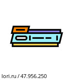 news ticker media color icon vector illustration. Стоковая иллюстрация, иллюстратор Vectorwin / Фотобанк Лори