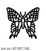 two tailed swallowtail insect line icon vector illustration. Стоковая иллюстрация, иллюстратор Vectorwin / Фотобанк Лори