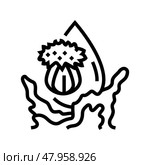 safflower seed oil liquid yellow line icon vector illustration. Стоковая иллюстрация, иллюстратор Vectorwin / Фотобанк Лори