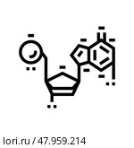 nucleic acids biochemistry line icon vector illustration. Стоковая иллюстрация, иллюстратор Vectorwin / Фотобанк Лори