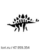 stegosaurus dinosaur animal glyph icon vector illustration. Стоковая иллюстрация, иллюстратор Vectorwin / Фотобанк Лори