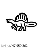 spinosaurus dinosaur animal line icon vector illustration. Стоковая иллюстрация, иллюстратор Vectorwin / Фотобанк Лори