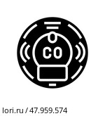 smart carbon monoxide detector home glyph icon vector illustration. Стоковая иллюстрация, иллюстратор Vectorwin / Фотобанк Лори