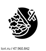 mixed tumors breast cancer glyph icon vector illustration. Стоковая иллюстрация, иллюстратор Vectorwin / Фотобанк Лори