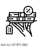 borrowing funds creditor line icon vector illustration. Стоковая иллюстрация, иллюстратор Vectorwin / Фотобанк Лори