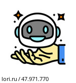 modern chat bot color icon vector illustration. Стоковая иллюстрация, иллюстратор Vectorwin / Фотобанк Лори