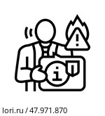 management misconduct organizational crisis line icon vector illustration. Стоковая иллюстрация, иллюстратор Vectorwin / Фотобанк Лори