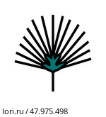chamaerops tropical leaf color icon vector illustration. Стоковая иллюстрация, иллюстратор Vectorwin / Фотобанк Лори