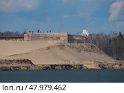 cement production plant, industrial plant, sand pits on the lake shore. Стоковое фото, фотограф ~✿Eлена Челышева(Кочина)✿~ / Фотобанк Лори