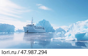 nature ice travel north iceberg ai generated. Стоковое AI-изображение, AI-художник Vectorwin / Фотобанк Лори