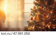 landscape holiday bright sunrise morning ai generated. Стоковое AI-изображение, AI-художник Vectorwin / Фотобанк Лори