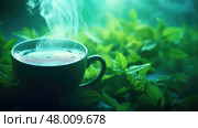 fresh mint tea drink minty ai generated. Стоковое AI-изображение, AI-художник Vectorwin / Фотобанк Лори