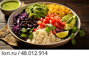 background lunch mexican food vegetarian ai generated. Стоковое AI-изображение, AI-художник Vectorwin / Фотобанк Лори