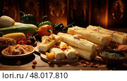 tamales cuisine mexican food traditional ai generated. Стоковое AI-изображение, AI-художник Vectorwin / Фотобанк Лори