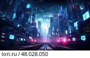 cyberpunk futuristic electronic background ai generated. Стоковое AI-изображение, AI-художник Vectorwin / Фотобанк Лори
