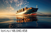 export goods ship cargo ai generated. Стоковое AI-изображение, AI-художник Vectorwin / Фотобанк Лори
