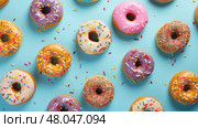 sprinkles fattening donut food ai generated. Стоковое AI-изображение, AI-художник Vectorwin / Фотобанк Лори