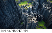 nature basalt columns landscape ai generated. Стоковое AI-изображение, AI-художник Vectorwin / Фотобанк Лори