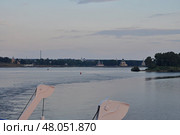 Панорама города Углича с теплохода. Ярославская область (2024 год). Редакционное фото, фотограф Вера Смолянинова / Фотобанк Лори