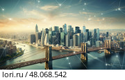 collaboration building networks ai generated. Стоковое AI-изображение, AI-художник Vectorwin / Фотобанк Лори