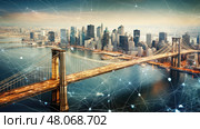 infrastructure building networks ai generated. Стоковое AI-изображение, AI-художник Vectorwin / Фотобанк Лори