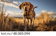 gun dog hunting ai generated. Стоковое AI-изображение, AI-художник Vectorwin / Фотобанк Лори