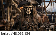 captain skeleton pirate ai generated. Стоковое AI-изображение, AI-художник Vectorwin / Фотобанк Лори