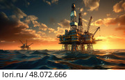 rig oil and gas drilling ai generated. Стоковое AI-изображение, AI-художник Vectorwin / Фотобанк Лори