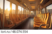 urban light rail train ai generated. Стоковое AI-изображение, AI-художник Vectorwin / Фотобанк Лори