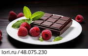 benefits dark chocolate health ai generated. Стоковое AI-изображение, AI-художник Vectorwin / Фотобанк Лори