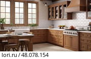 subway kitchen brown ai generated. Стоковое AI-изображение, AI-художник Vectorwin / Фотобанк Лори