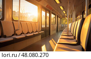 commute light rail train ai generated. Стоковое AI-изображение, AI-художник Vectorwin / Фотобанк Лори
