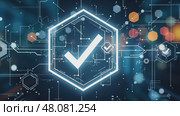 Check mark is displayed on a computer screen. Стоковое AI-видео, аниматор Sergey Grishin / Фотобанк Лори