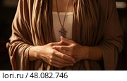 catholic brown scapular ai generated. Стоковое AI-изображение, AI-художник Vectorwin / Фотобанк Лори