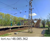 Станция Горьковского направления Московской железной дороги ДРЕЗНА . Московская область , Орехово Зуевский район. Редакционное фото, фотограф stargal / Фотобанк Лори
