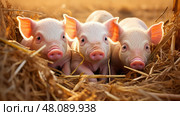 oink pigpen pig farm ai generated. Стоковое AI-изображение, AI-художник Vectorwin / Фотобанк Лори
