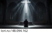 devotion worship church building ai generated. Стоковое AI-изображение, AI-художник Vectorwin / Фотобанк Лори