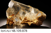 meral gold in quartz ai generated. Стоковое AI-изображение, AI-художник Vectorwin / Фотобанк Лори