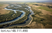 meandering water erosion ai generated. Стоковое AI-изображение, AI-художник Vectorwin / Фотобанк Лори