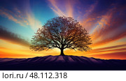 sunsilhouette bible tree ai generated. Стоковое AI-изображение, AI-художник Vectorwin / Фотобанк Лори