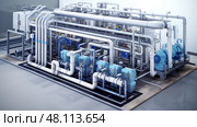 aeration water treatment plants ai generated. Стоковое AI-изображение, AI-художник Vectorwin / Фотобанк Лори